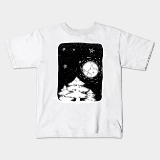 Snow Moon night Kids T-Shirt